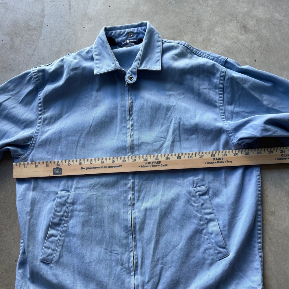 Ralph Lauren Vintage 90s Harrington Jacket Blue Cotton Twill Mens Small - Picture 4 of 7